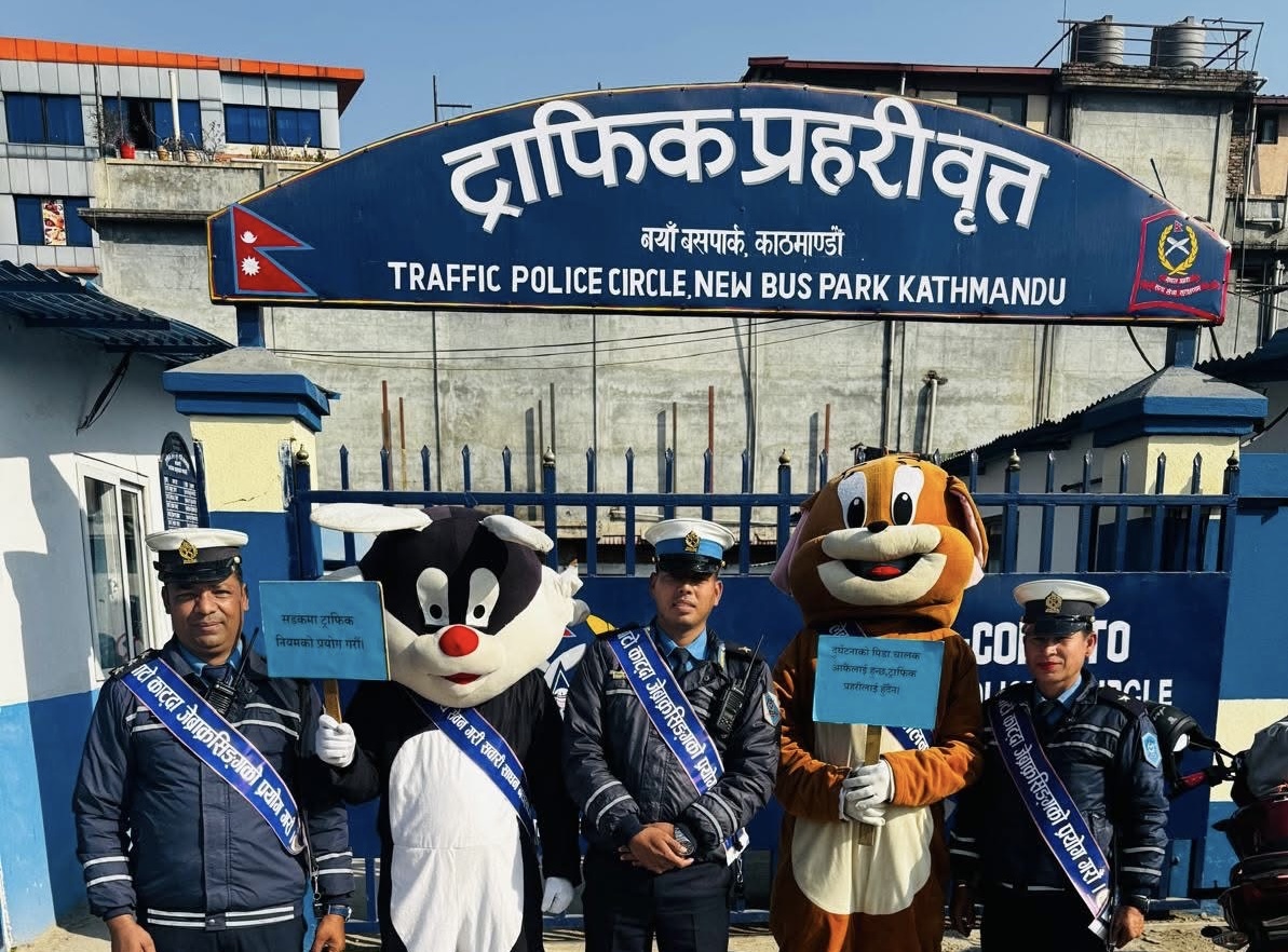 नयाँ बसपार्कमा ट्राफिक सप्ताह–२०८२ अवसरमा मस्कटसहित सचेतनामूलक कार्यक्रम सम्पन्न